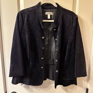 Dress Barn Women's Navy Blue Jacket with GOLD BUTTONS.